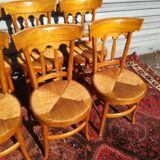 suite of 8 mulched chairs in cherry