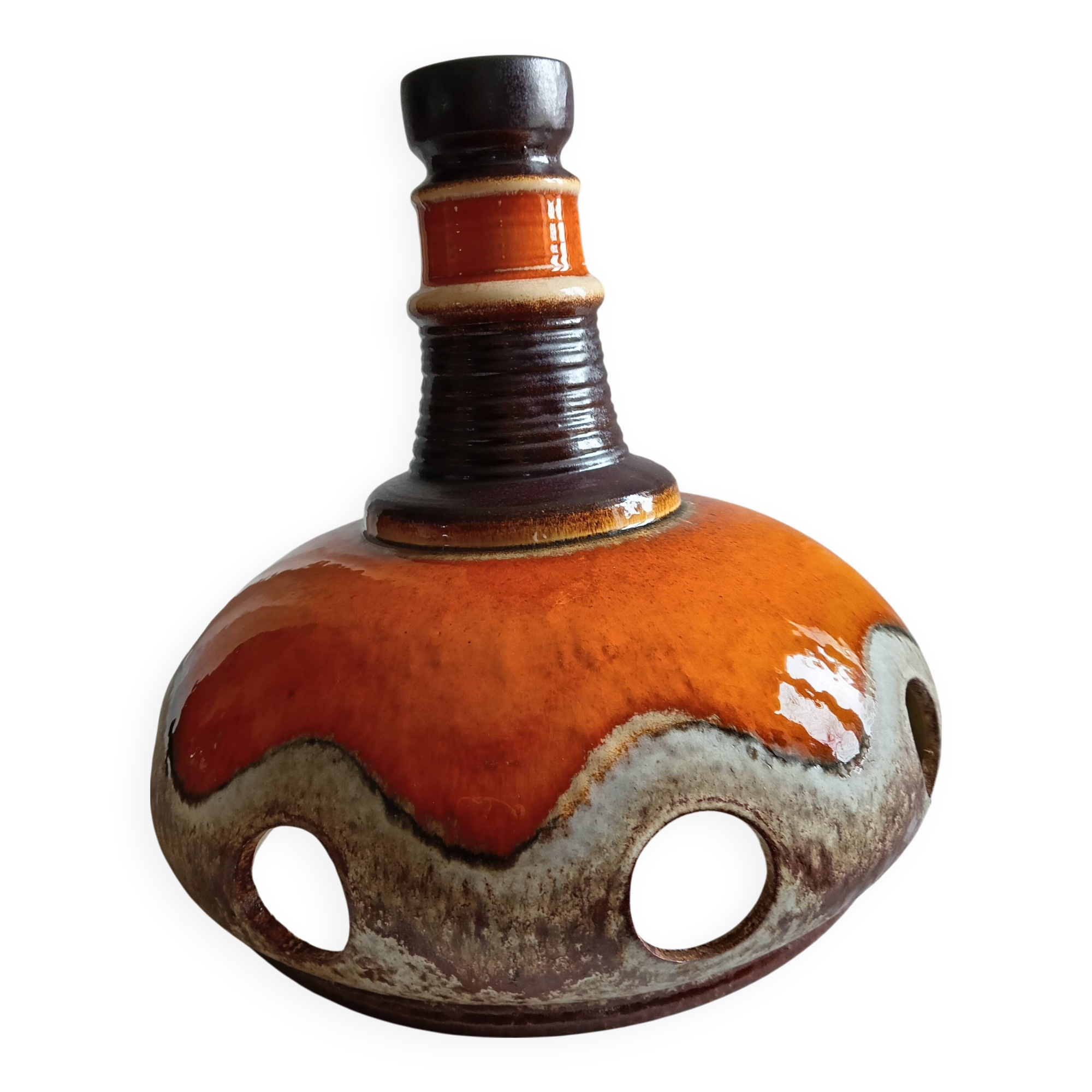 Vallauris style terracotta pendant light, 1970s