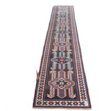 3x13 Black & Blue Vintage Persian Runner Rug, 80x398Cm