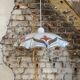 Glass pendant light from the 1980s, Yugoslavia