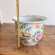 Cache pot jardinière decor pheasant China republic Famille Rose bamboo