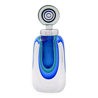 Murano Sommerso glass bottle by Luigi Onesto