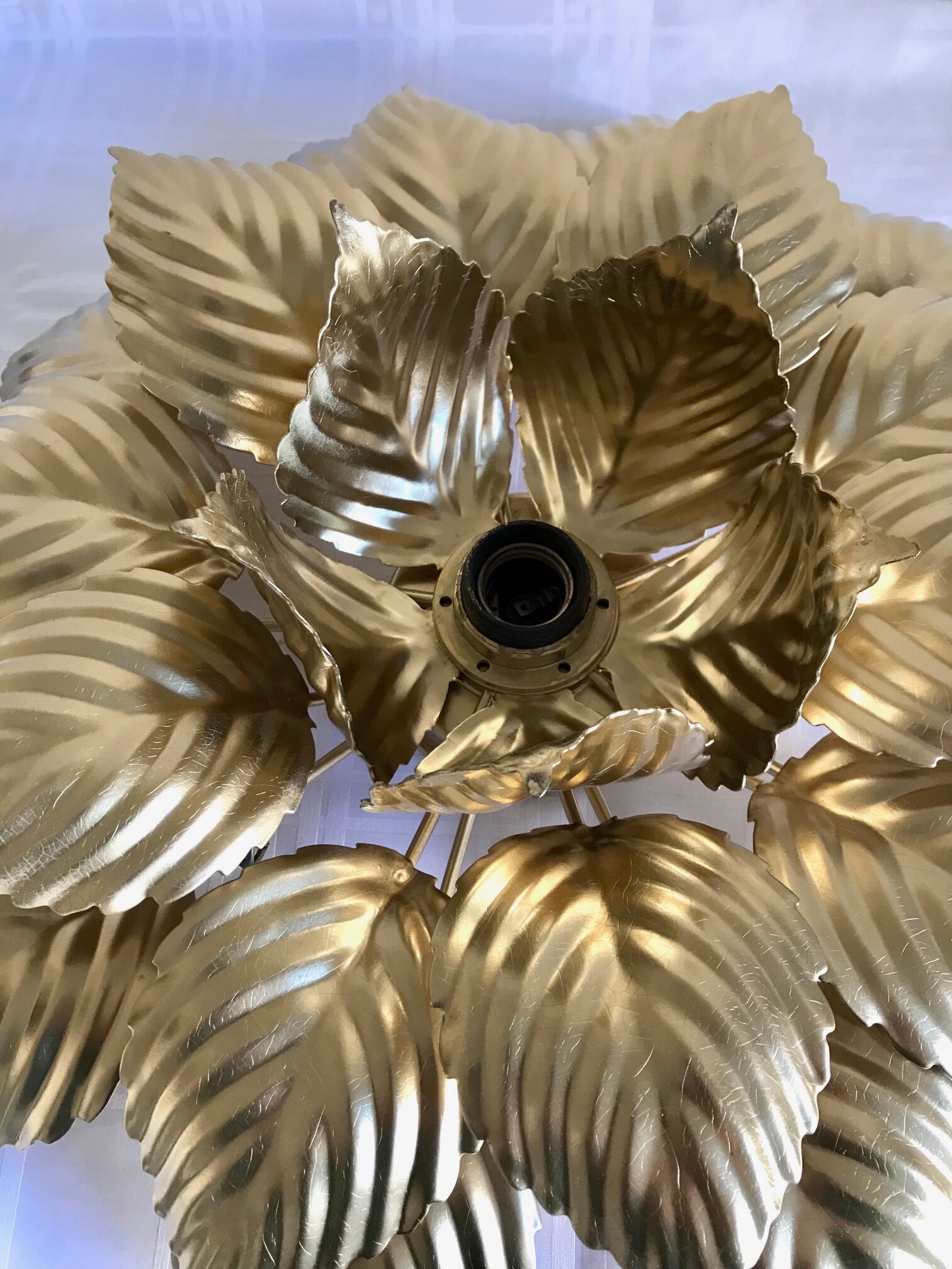 Ceiling lamp flower golden leaves