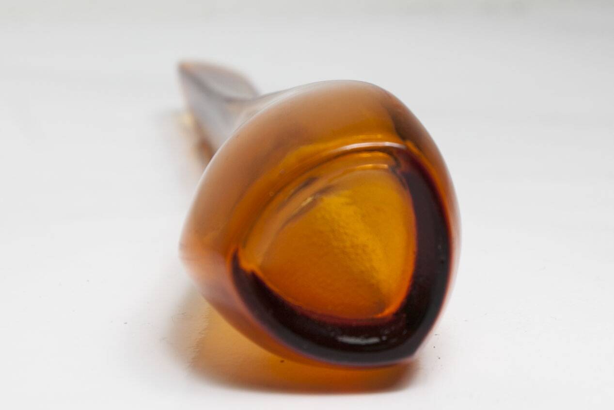 Small soliflore vase helical shape height 21.5 cm orange