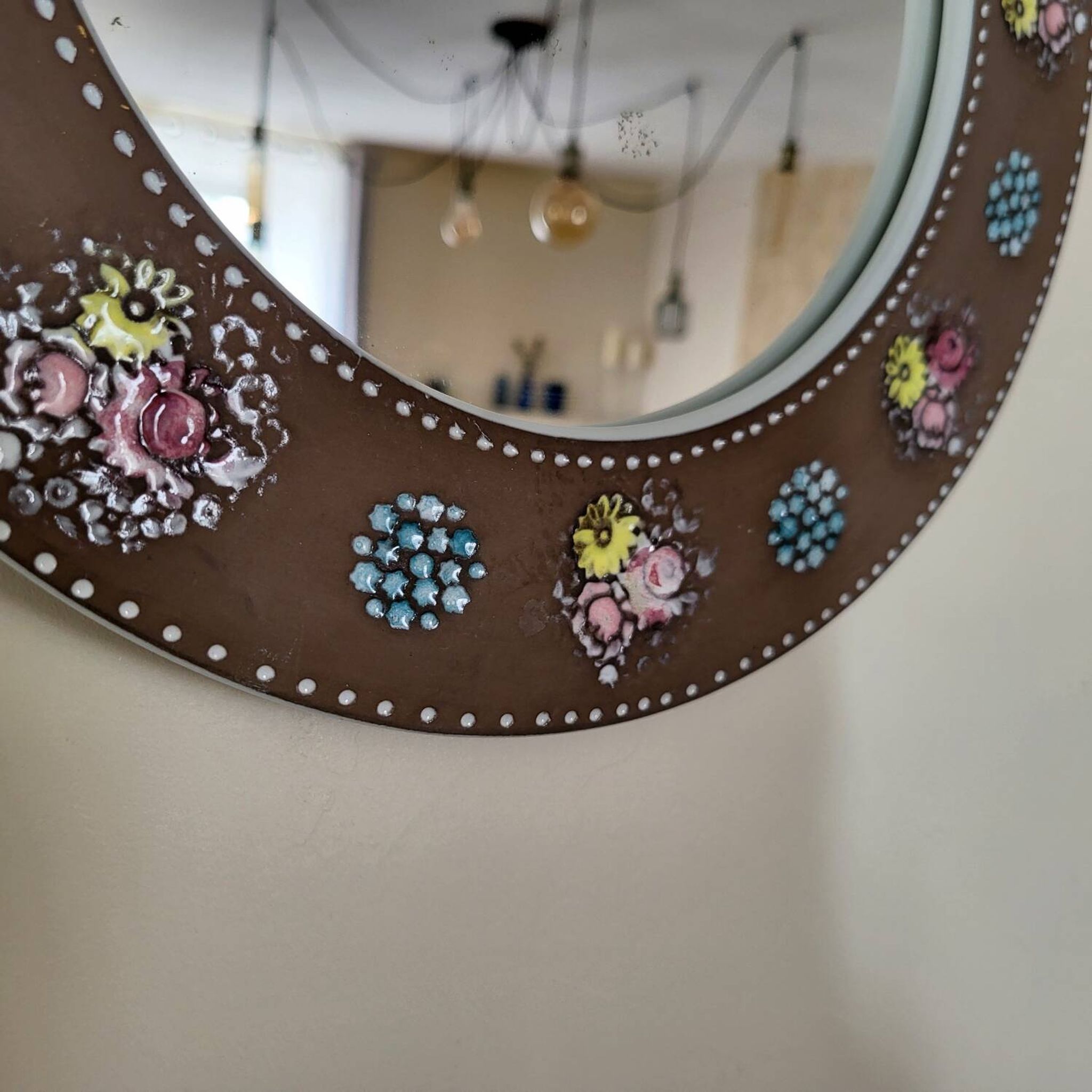 Ceramic Mirror Mari Simmulson Floral Decor/ Scandinavian Design