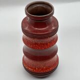 Red vase pagoda ceramic w. germany 266-28/space age vintage, 1970s