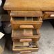 Teacher's desk from the 1950s on legs.