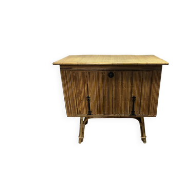 Meuble bar en rotin vintage dlg Audoux Minet