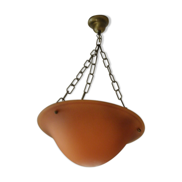 Suspension avec bol en verre orange