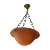 Suspension with orange glass bowl