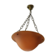 Suspension with orange glass bowl
