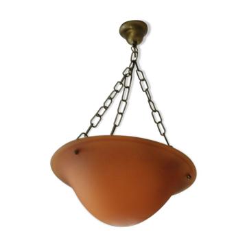 Suspension avec bol en verre orange