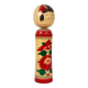 Decorative Kokeshi doll sculpture from Naruko, northern Japan, hand-painted.