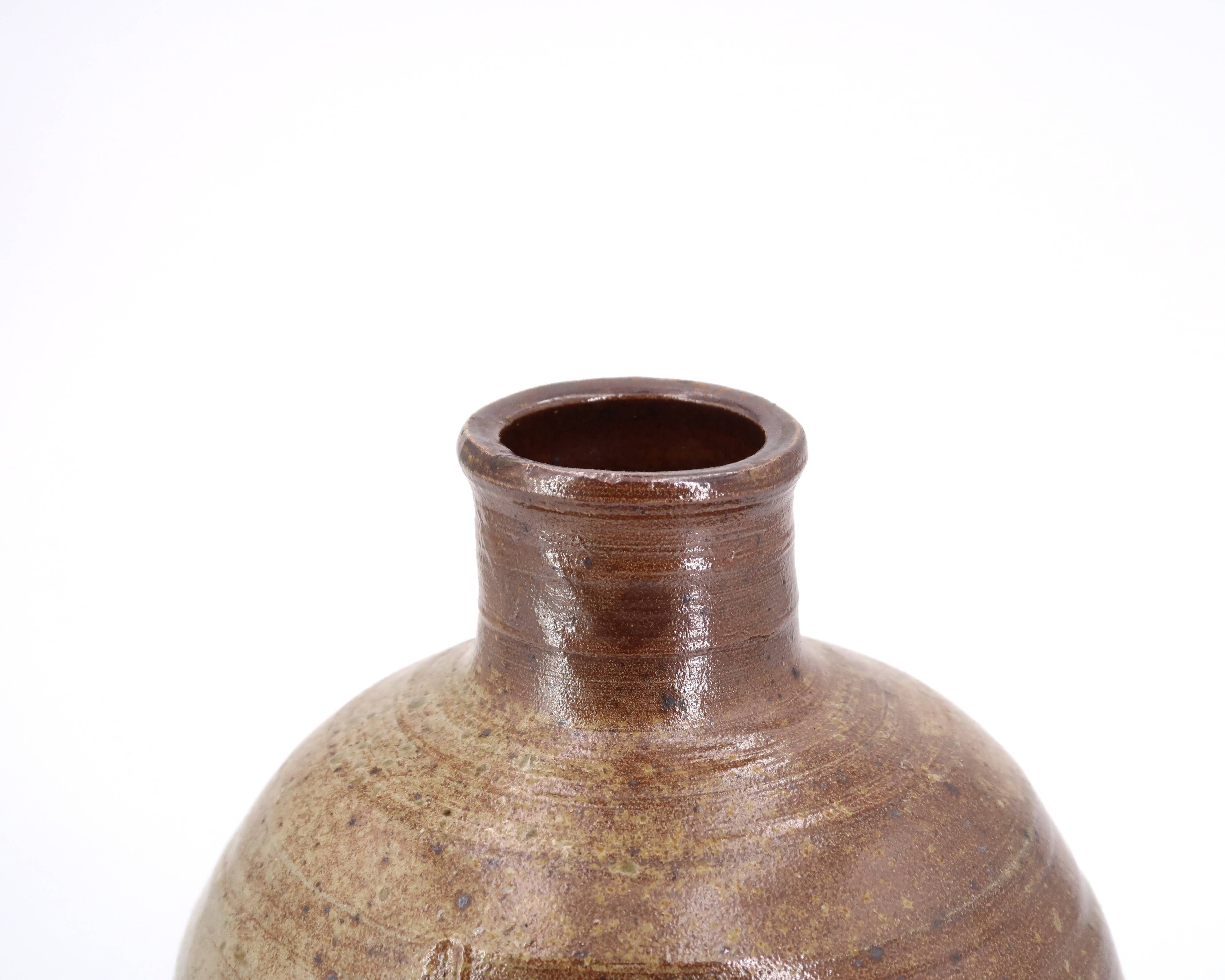 Stoneware bottle vase by Jean Michel Doix
