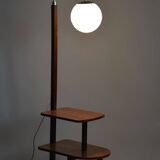 Restored ArtDeco Floor Lamp, J. Halabala, UP Zavody, Walnut, Czechia, 1930s
