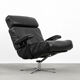 Vintage german office swivel leather easy chair, 1960s