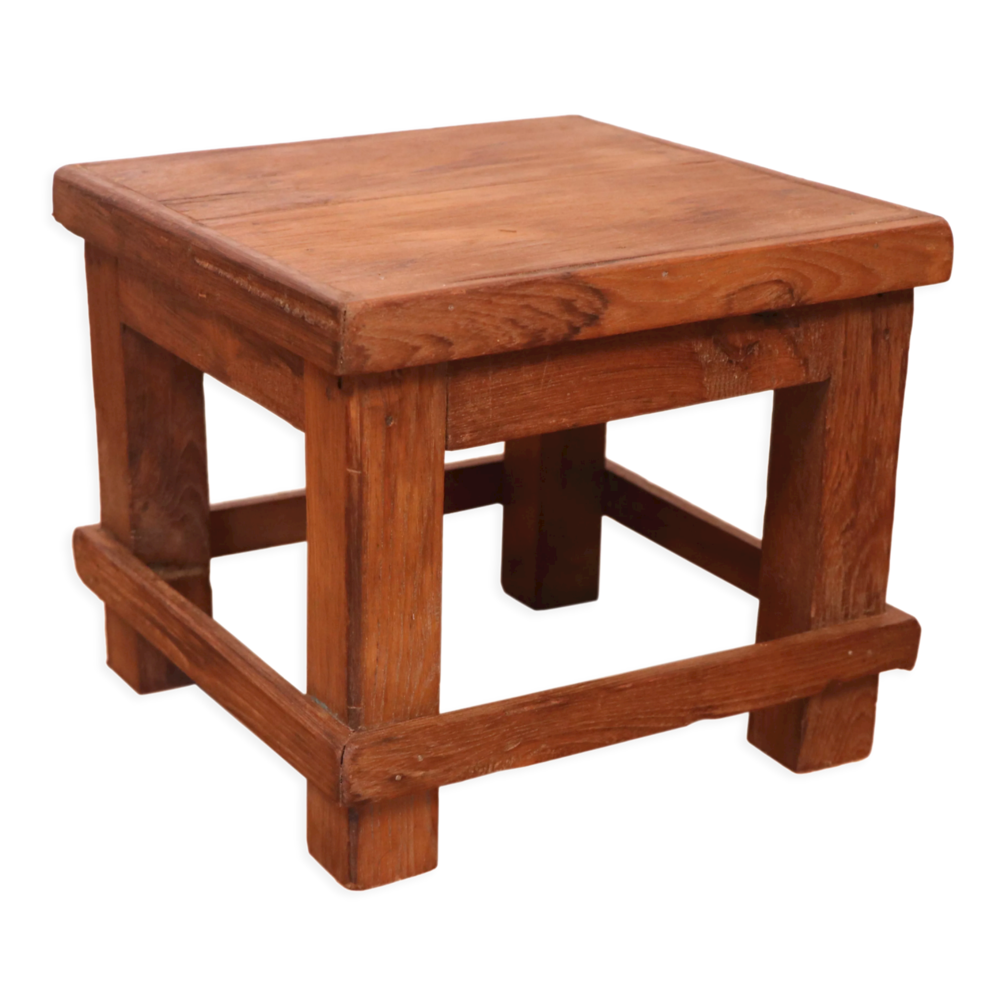 Old small Burmese teak workshop bedside table / ideal in a harness to put 1 plant or e