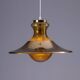 Large glass ‘‘bubble’’ chandelier with brass shade