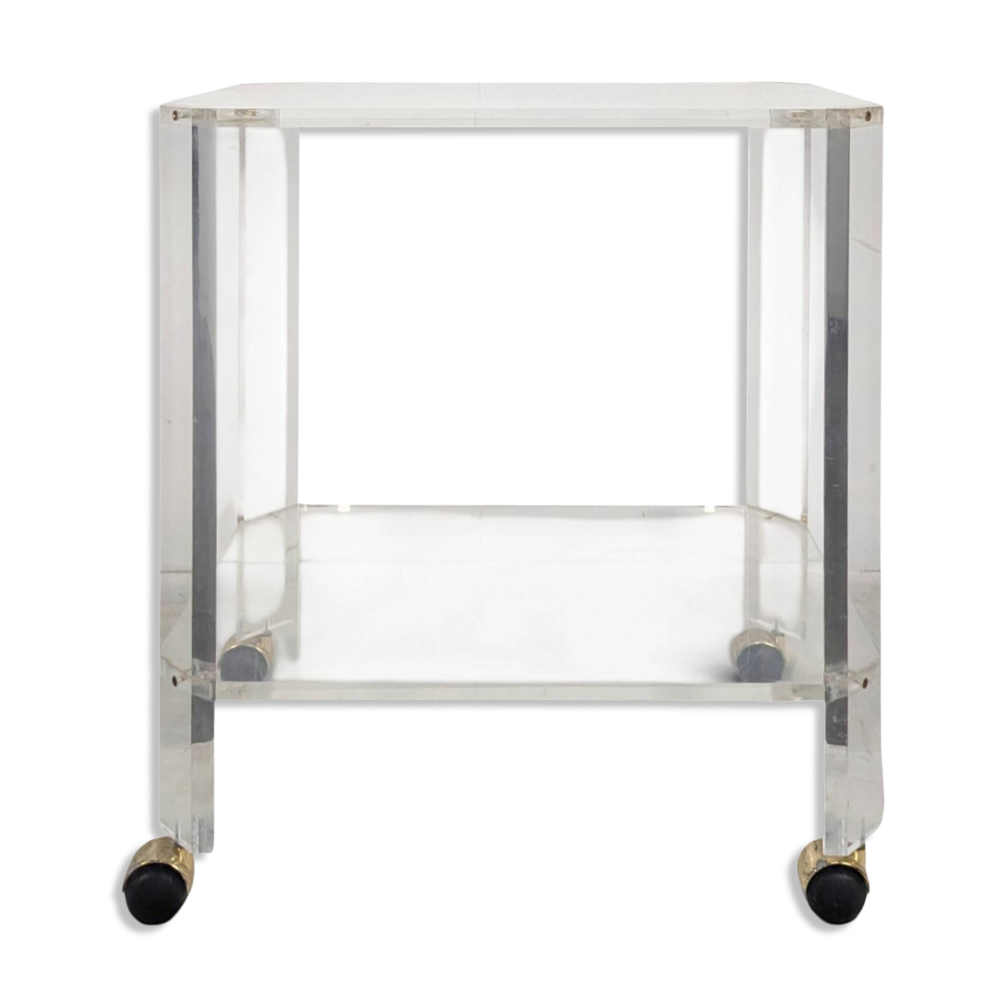 Rolling dessert trolley in plexiglass David Lange