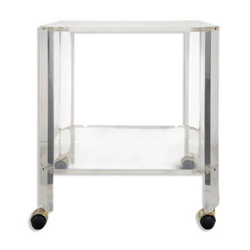 Rolling dessert trolley in plexiglass David Lange