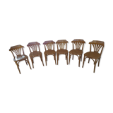 6 wooden bistro chairs