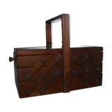 Wooden sewing box from the 60s and 70s