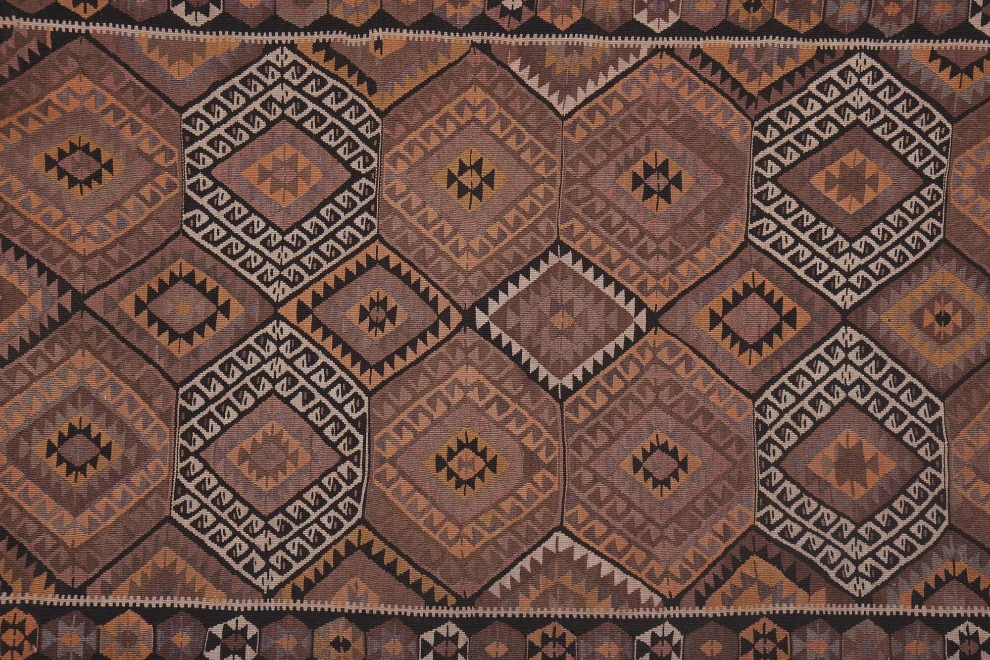 Vintage Turkish hallway rug 132x360 cm