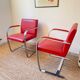 Armchair Knoll Brno design Lidwig Mies Van Der Rohe red leather