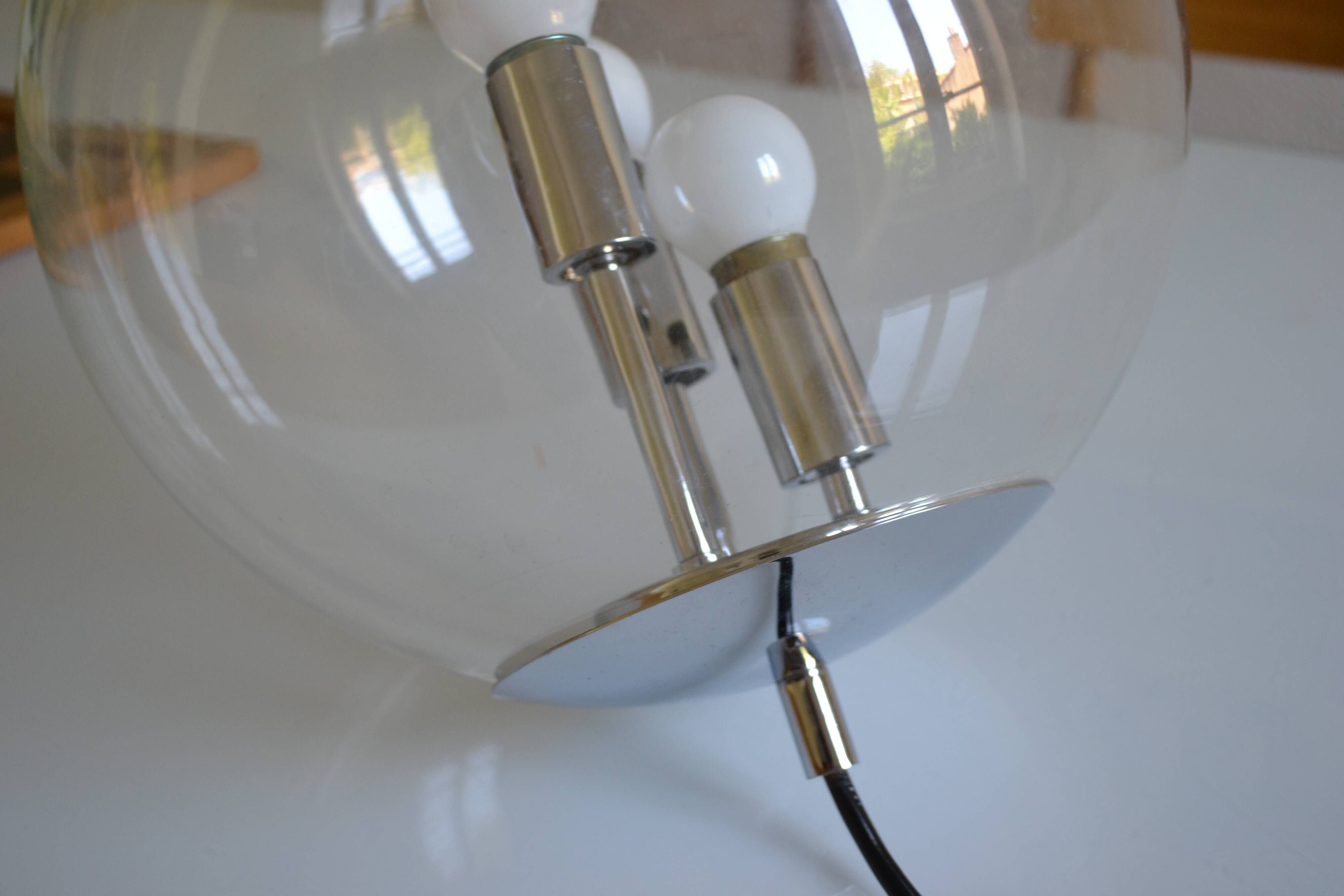 Chandelier pendant lamp Doria Leuchten West Germany 1960