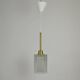 Pendant Lamp, Pressed Glass and Brass, 1960s, Sweden