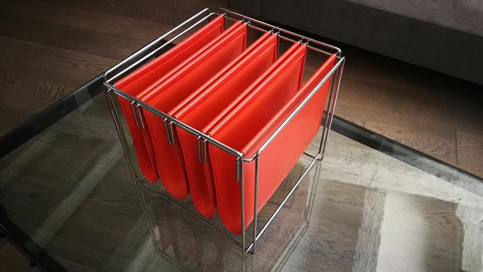 Gerard Rignault design magazine rack published by Group SA in the 70