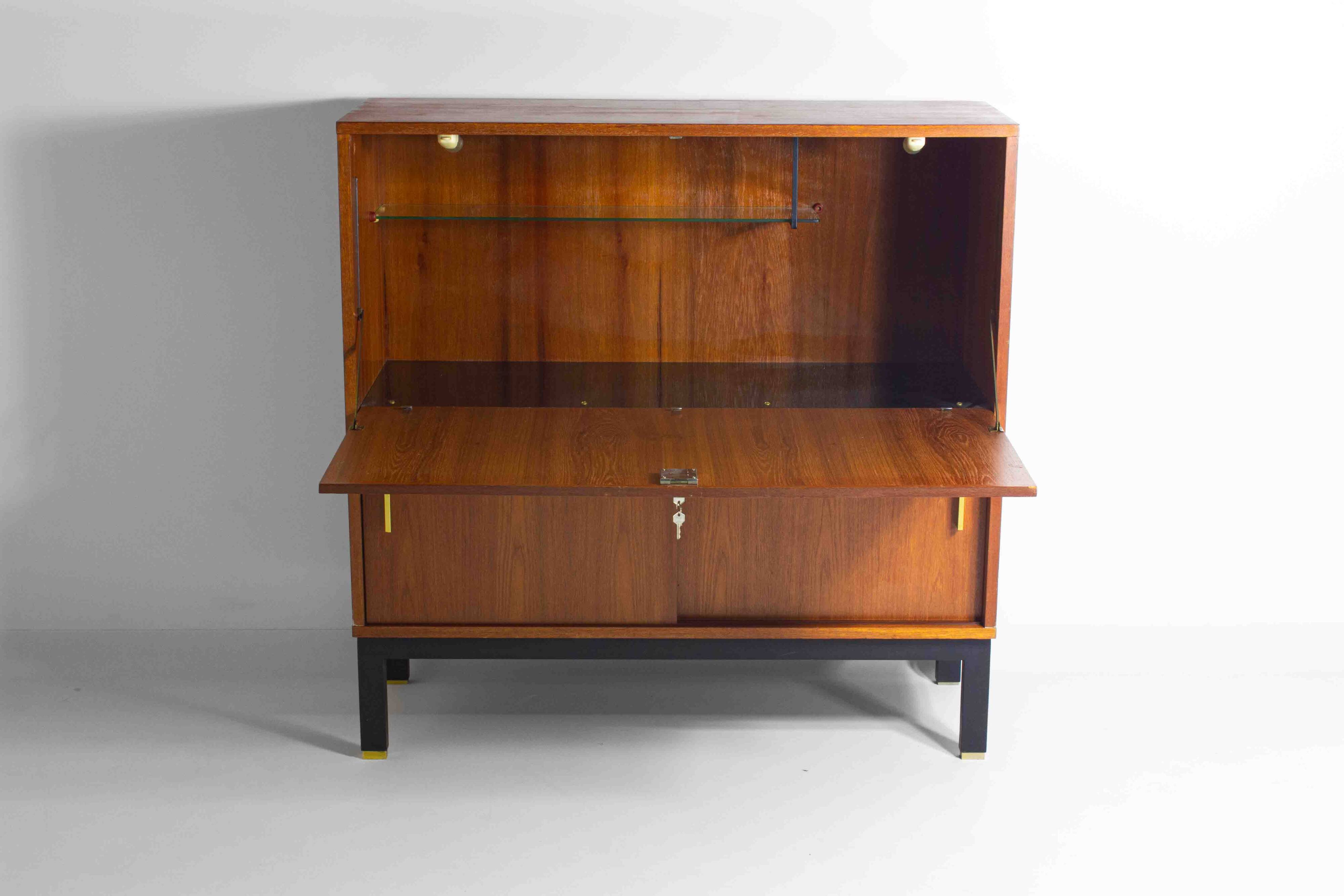 Vintage bar cabinet with brass details, Belgium 1960s