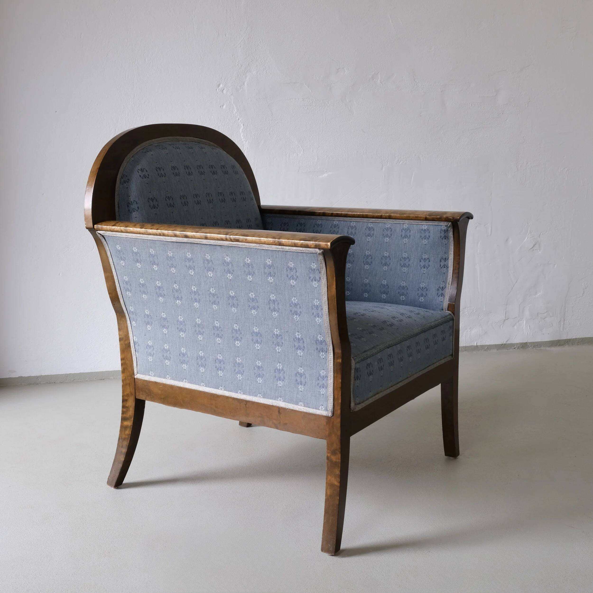 Chaises en satin de bouleau Biedermeier | Suède | ensemble de 2