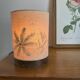 Lampe vintage bois et tissus peint