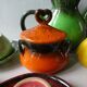 Keraluc Quimper France coffee service, 4 cups