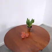 Vintage Danish Søborg Møbelfabrik extendable oval round dining table teak