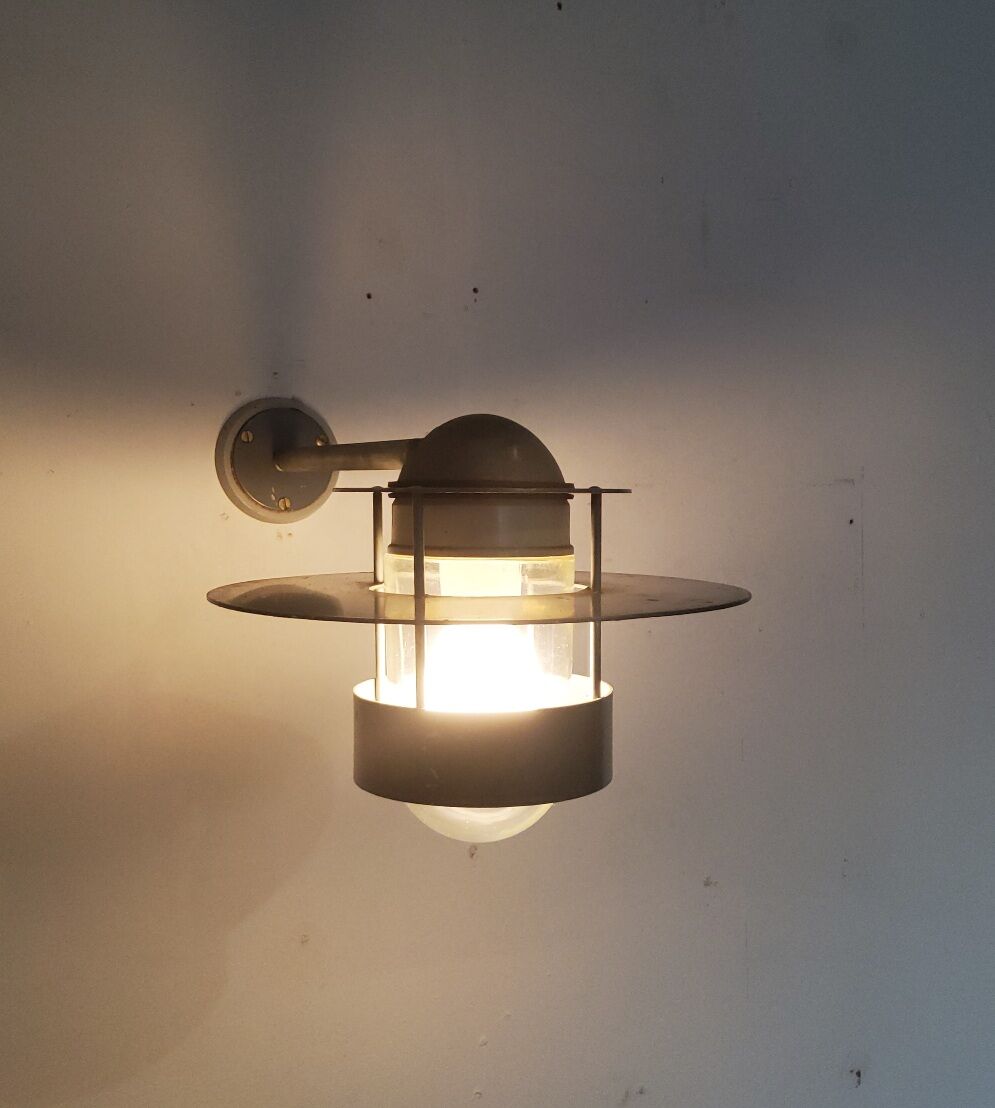 Metal and glass wall lamp by Jens Møller-Jensen for Louis Poulsen