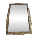 Rare striped Art Deco antique wooden mirror