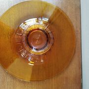 Large Amber Art Deco Glass Bowl