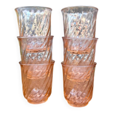 Set of 6 Rosaline pink water glasses