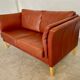 Canapé vintage danois rétro Skalma pour 2 personnes en cuir cognac