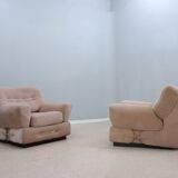 Vintage pair of velvet armchairs MARIANI 1970s
