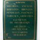 Plaque publicitaire en glaçoïde pour Antiquaire ou Brocanteur