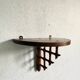 Wooden wall shelf, bamboo sculpture