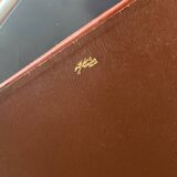 Vintage leather and brass office mail holder by Longchamp