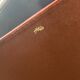 Vintage leather and brass office mail holder by Longchamp