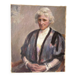 Portrait ancien signé Fernand Blondin daté 1932, huile sur toile vintage d'une femme