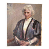 Old portrait signed Fernand Blondin dated 1932, vintage oil on canvas of a woman