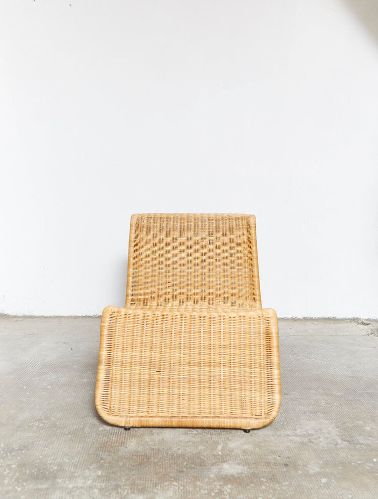 Méridienne P3 en rotin de Tito Agnoli pour Pierantonio Bonacina