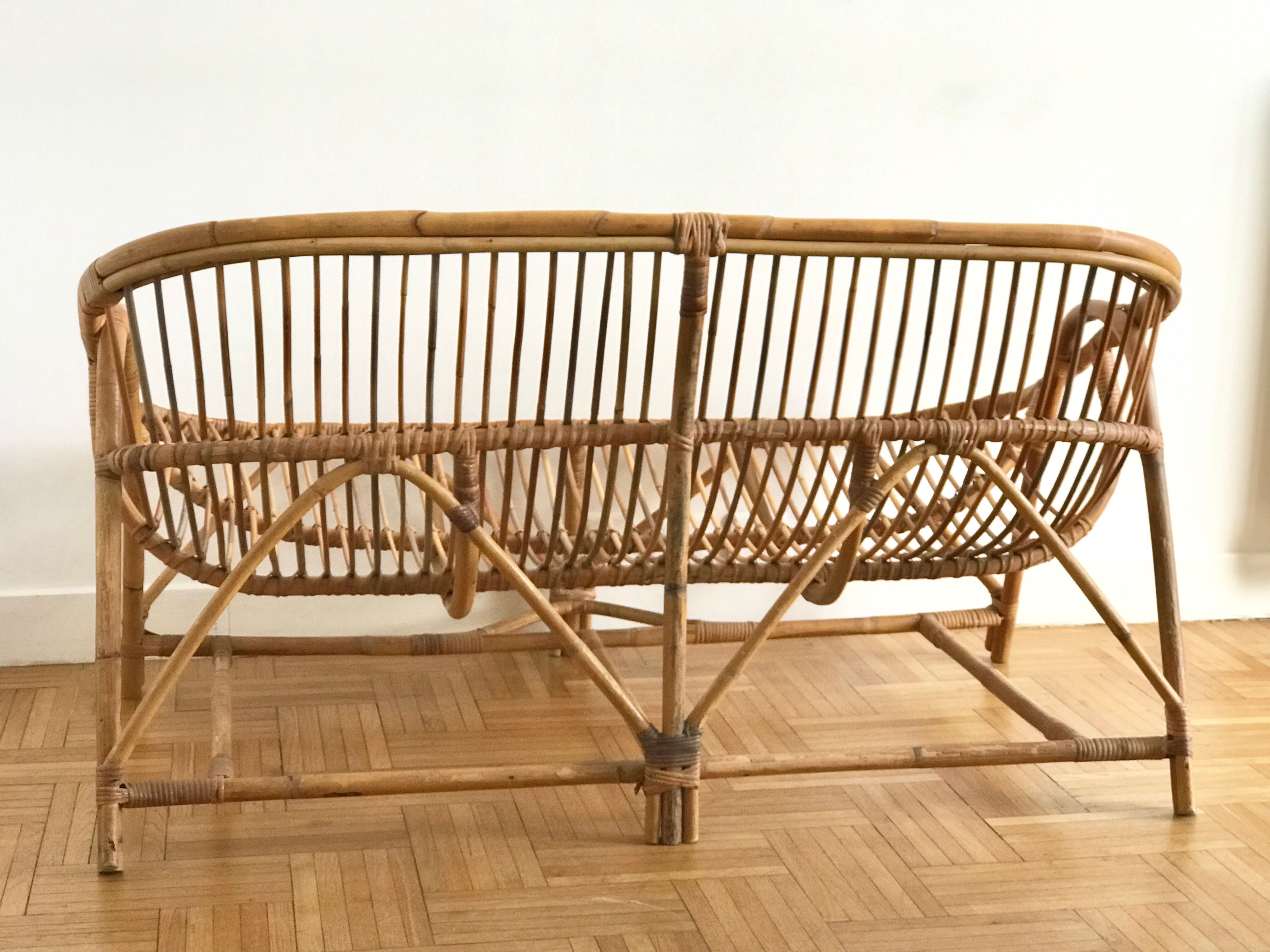 Rattan bench